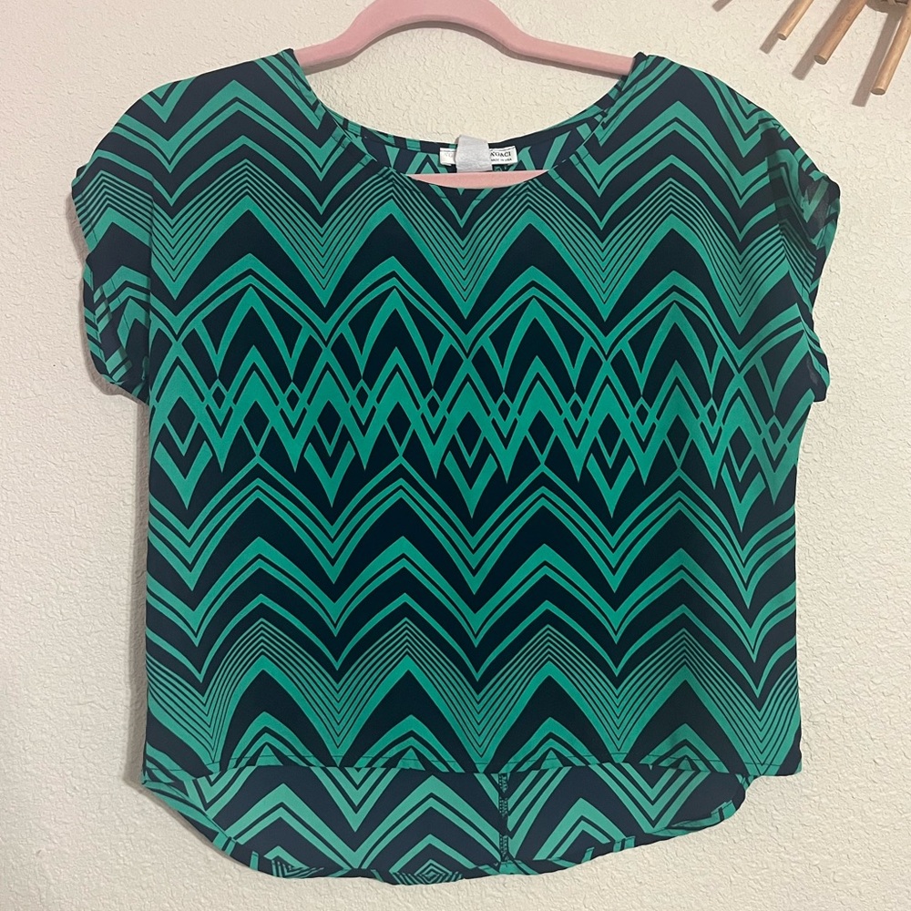 A’GACI Chevron Mixed Design Top